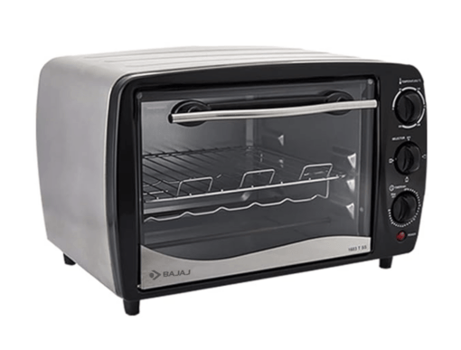 Bajaj Majesty 1603 TSS 16L Oven Toaster Griller (16 Litres OTG) Baking & Grilling Accessories, Oven for Kitchen with Stainless Steel Body, 2 Year Warranty, Black & Silver
